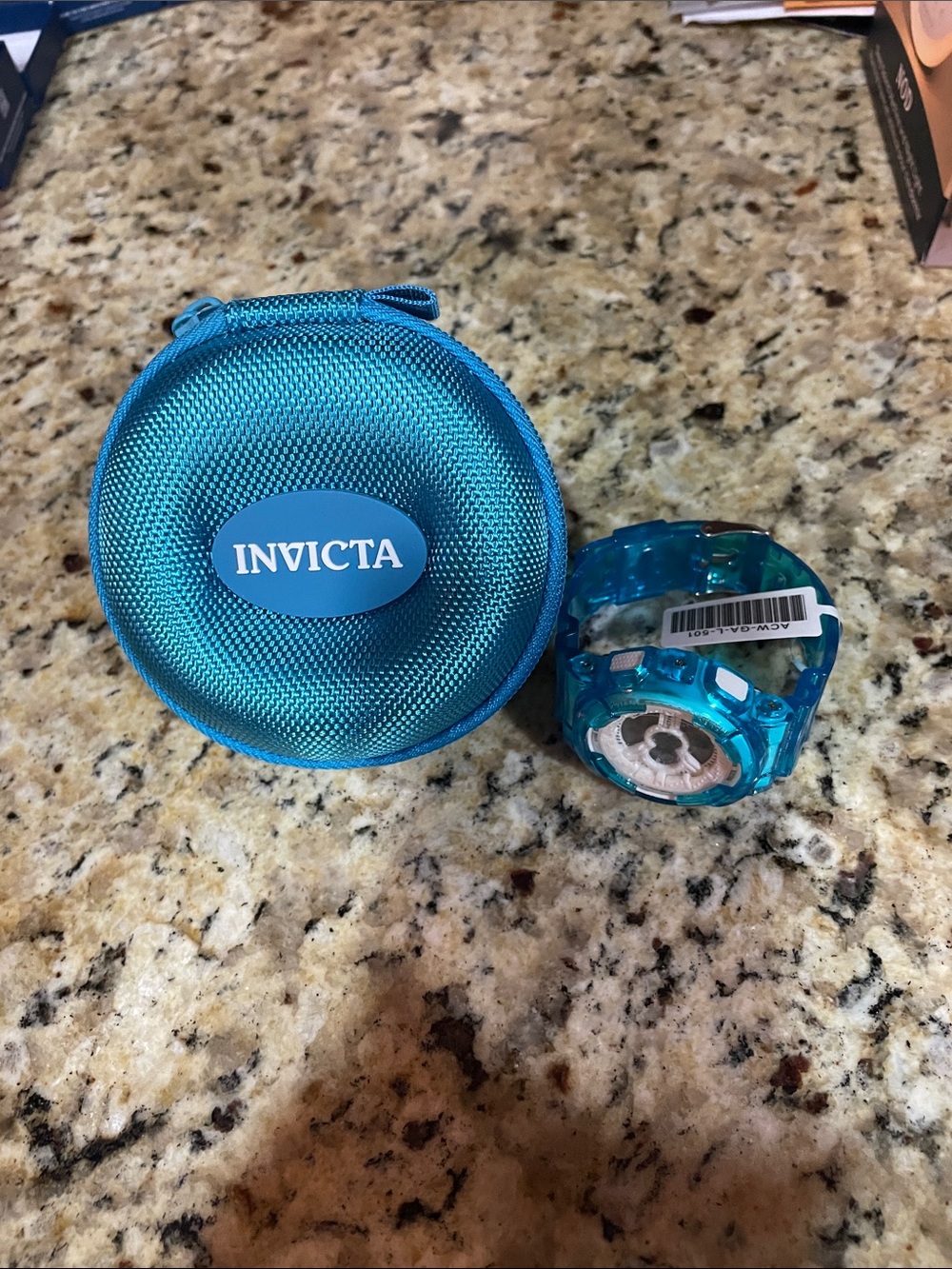 Invicta Teal Travel Case with Activa Digital Teal Watch